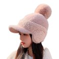 thumbnail image 2 of Women Autumn And Winter Ear Protection Warm Baseball Wool Ball Cap Thickened And Fleece Duck Tongue Knitted Wool Cap, 2 of 4