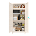 thumbnail image 3 of BOFANG Storage Cabinet with Adjustable Shelves and Lock, Cream, 3 of 10