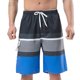 thumbnail image 1 of Bañador corto para hombre, talla grande y alta, con bolsillo lateral, con cordón, a rayas, para playa y forro de malla, 1 of 5