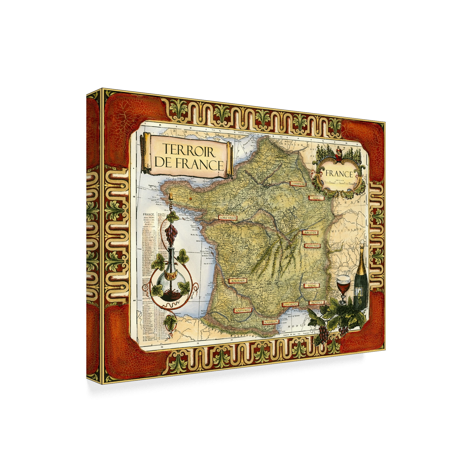 Trademark Fine Art 'Wine Map of France on CGP' Canvas Art by Unknown