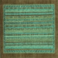 thumbnail image 1 of Ahgly Company Indoor Square Abstract Turquoise Blue Modern Area Rugs, 7' Square, 1 of 4