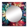 thumbnail image 2 of Designart "Chrysanthemum Moroccan Illusion" Floral Square Mirror For Wall Decor - Large Multicolor Square Printed Wall Mirror Art - Square Cottage Mirror - Wall Mounted Square Large Mirror, 2 of 5