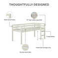 thumbnail image 3 of Dorel Living Milton Traditional Wood Twin Junior Loft Bed in White, 3 of 9