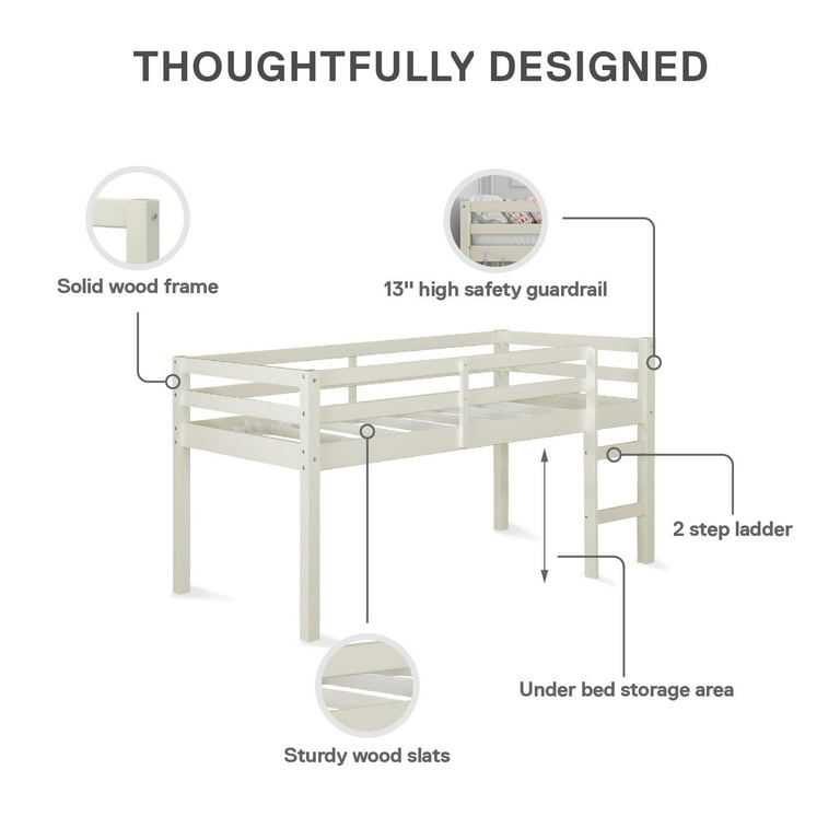 DHP Benson Junior Twin Loft Bed, White