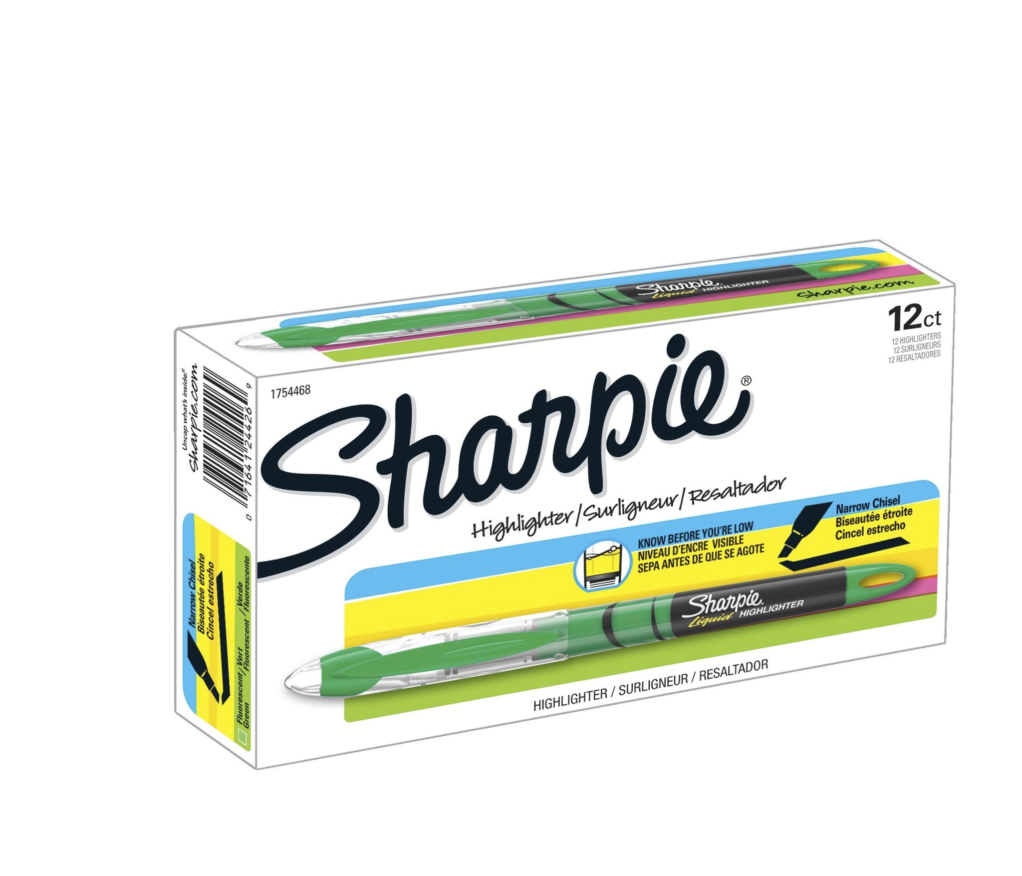 Sharpie 1754468 Accent Sharpie Pen-Style Highlighter Fluorescent Green 12-Pack 