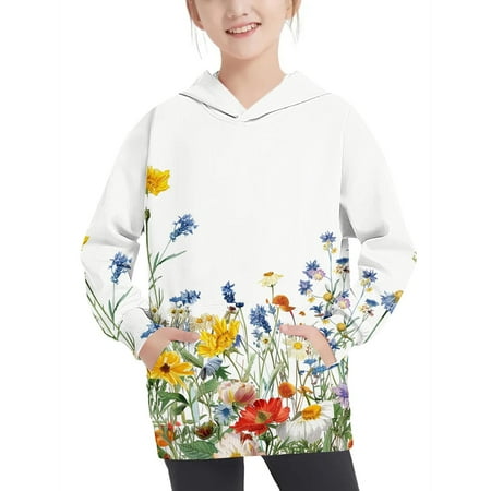 

HAOTAGS Toddler Girls Boys Unisex Sweatshirts Full Graphic Print Crew Neck Casual Fall/Winter Hoodie Pullover Top Long Sleeve Multicolor 13 T