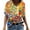 Orange, variant on Cilsoka Women's Tops, Tees & Blouses Trendy Floral T-Shirt for Women Summer Colorful Short Sleeve Tunic Tops V Neck Graphic Tees Shirt Casual Comfy Blouses Tops