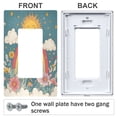 thumbnail image 3 of Yayeee Rocker Switch Wall Plate 3-Gang 6.5"x4.6" Home Decorative Outlet Cover, Blue Rainbow, 3 of 6