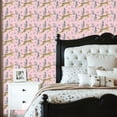 thumbnail image 2 of Peel and Stick Wallpaper Leaping Cheetahs Greenery Diamond Patterns Pink Wall Mural 23.6in x 9.8ft Self Adhesive Removable Wall Paper Renter Friendly Wallpaper for Nursery Bedroom Cabinets, 2 of 8