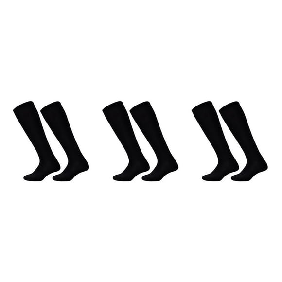 fastboy Enfants Garçons Longues Chaussettes Sueur Absorber sur-Genou Coton Polyester Chaussettes de Football Taille Libre Noir 3PCS