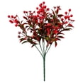 thumbnail image 2 of JeashCHAT Artificial Red Berry Christmas Stems, Fake Leaf Holly Berry Picks, 14" Holiday Floral Sprays for Vase Home Table Xmas Party Decor, 2 of 7