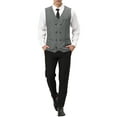 thumbnail image 2 of INSPIRE CHIC Men's Dress Vest Double Breasted Slim Fit Prom Sleeveless Waistcoat Gray M, 2 of 6