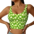 thumbnail image 2 of Haiem Daisies Flowers Pattern Womens Sports Bra - U Neck Padded Low Impact Yoga Bra Workout Crop Top Gym Moisture-Wicking Workout Vest -Small, 2 of 9