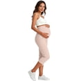 thumbnail image 5 of HAOTAGS Maternity Capris Pants,High - Waist Tummy Support Summer Wear High - Elastic Cropped Beige 2XL, 5 of 8