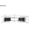 thumbnail image 6 of TV Stand with 2 Illuminated Glass Shelves, High Gloss Entertainment Center for TVs Up to 80", Versatile TV Cabinet with LED Color Changing Lights for Living Room, 6 of 7