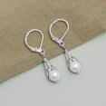 thumbnail image 4 of Charmsy Silver Earrings for Women Hypoallergenic | Trendy Pearl Earrings | Leverback Earrings 35MM, 4 of 6