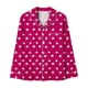 thumbnail image 5 of Pijama informal de manga larga con estampado para mujer, traje de pijama con solapa holgada y bolsillo con botones, top y pantalones de poliéster., 5 of 7