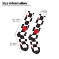 thumbnail image 2 of Yiaed Ladybugs Of Black And White Checkers Print Great elasticity Adult Stockings Sports socks for Men and Women, 2 of 6