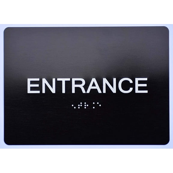 Entrance Sign Black (Aluminium, Black/Silver,Size 5x7) The Sensation line