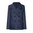 thumbnail image 5 of ZVNAΖH Womens Double Breasted Blazer Jackets Casual Blazers Lapel Long Sleeve Work Office Blazer Spring Fall Outfits, 5 of 9