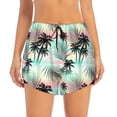 thumbnail image 2 of Rateoe Tropical Summer Palm Printed 2 in 1 Women's Workout Shorts for Athletic Gym Running Shorts with Phone Pockets-Medium, 2 of 7