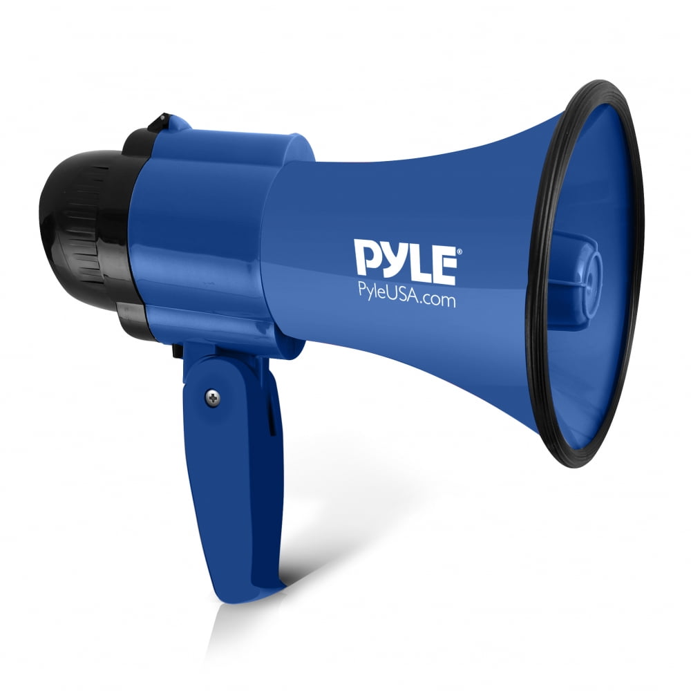 PA Sound and Foldable Handle for Cheerleading and Police Use Pyle Portable Megaphone Speaker Siren Bullhorn Pink 2 Modes Pyle PMP34PK Microphone Compact and Battery Operated with 30 Watt Power 