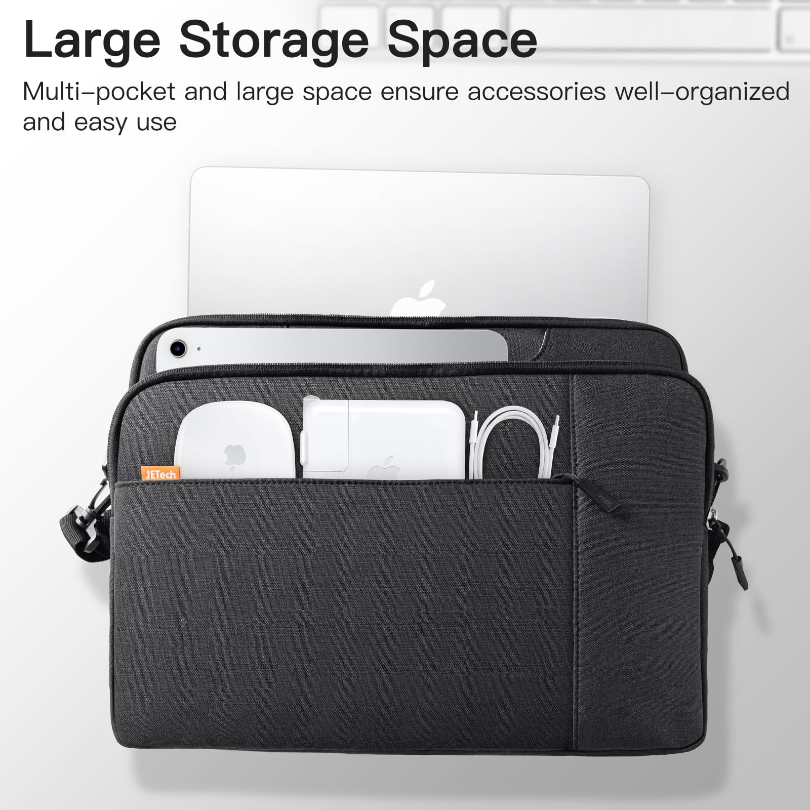 JETech Laptop Bag Case for MacBook Neo (A18 Pro), MacBook Air/Pro, Surface Book, HP Pavilion (Black)