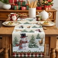 thumbnail image 4 of Burlap Table Runner 36 Inches Long,Snowman Elk Xmas Ball Pine Tree Non-Slip Kitchen Table Runners for Dining Room Everyday Use Party Table Decorations Winter Snowflakes Retro Plaid, 4 of 9