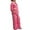 A-Pink153, variant on XIAOCHA Women Linen Two Piece Outfit Button Down Square Neckline Shirt Wide Leg Pants Casual Daily Wear Sets