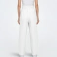 thumbnail image 5 of Linen Barrel Pants for Women Wide Leg Palazzo Cotton Drawstring Capris Casual Summer Beach Vacation Boho Baggy Trousers Pull On White XL, 5 of 7