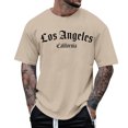 thumbnail image 2 of Sngxgn Men Men's Ribbed Shirt Short Sleeve Slim Fit T Shirts Stretch Workout Ribbed Tee(Khaki,XXL), 2 of 4