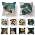 thumbnail image 2 of Funda de almohada con estampado de hojas de Ginkgo, cubierta de cojín decorativa para el hogar, de lino dorado, para sofá y coche, 45x45CM, 2 of 4