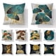 thumbnail image 2 of Funda de almohada con estampado de hojas de Ginkgo, cubierta de cojín decorativa para el hogar, de lino dorado, para sofá y coche, 45x45CM, 2 of 4