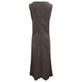 thumbnail image 6 of Gamivast Maxi Dresses for Women Loose Fit Crew Neck Long Dress Sleeveless Column Dress Solid Side Slit Casual Style for Summer Beach Lounge, 6 of 8