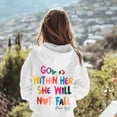 thumbnail image 7 of Telankuip God Is Within Her She Will Not Fall Hoodies for Girls Jesus Faith Bible Verse Preppy Crewneck Pullover Tops Oversized Inspirational Long Sleeve Cozy Kids Sweatshirts 2-White 160, 7 of 7