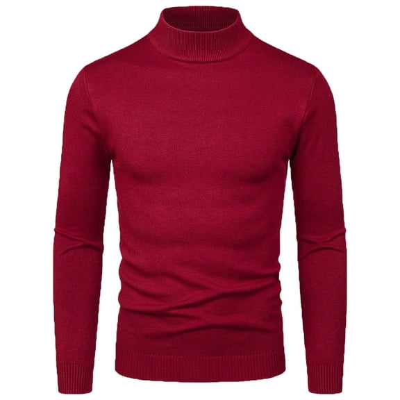 GigrtiJin Men's Sweater Top Casual Mock Neck Solid Color Knit Sweaters Long Sleeve Fashion Comfy Pullover Tops