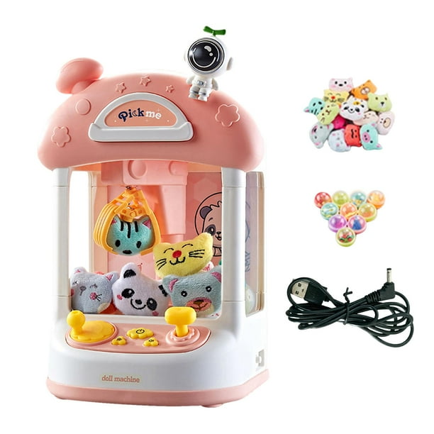 Máquina de garras electrónica, pequeños juguetes, encantadores juguetes interactivos para niños con sonidos Rosa 20 muñecas