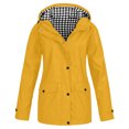 thumbnail image 5 of REDARER Girls Hooded Waterproof Windbreaker Jacket Lightweight Mid Length Zip Snap Closure Flap Pockets Plaid Lined Coat for Kids Daily Outdoor Casual Activities,13-14 Years, 5 of 7