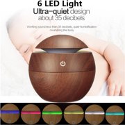 Mohoo Aroma Essential Oil Diffuser for Baby Room, Wood USB LED Grain Ultrasonic Cool Mist Humidifier for Car Office Home Study Gym Yoga Spa