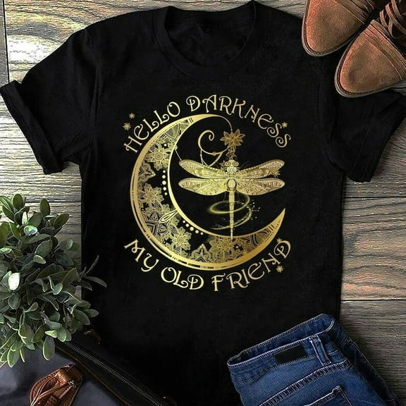 Simple Fit Hello Darkness My Old Friend - Hippie Shirt, Hippie Soul Shirt, Peace Shirt, ... Gift For Him/Her Gift For Him/Her