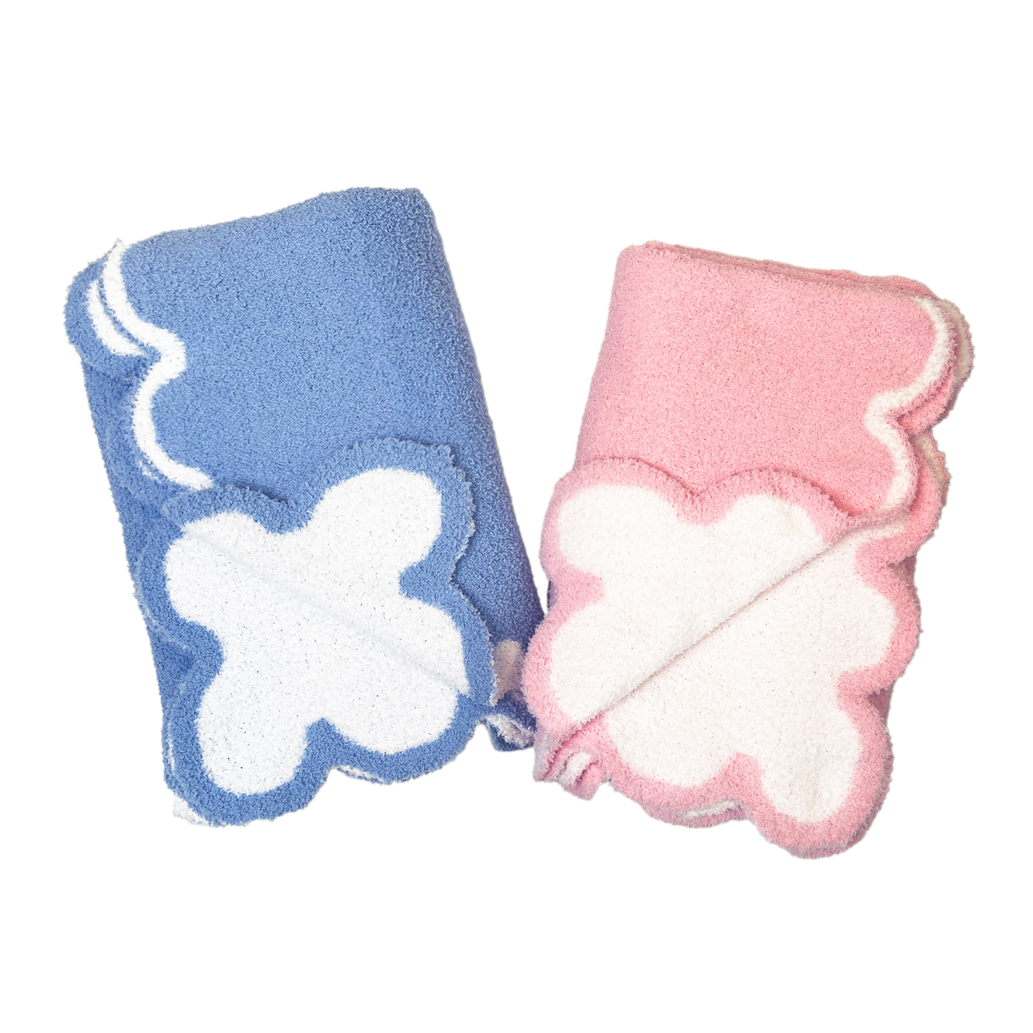 Cobija para bebé Parent's Choice rosa y blanca con borde festoneado para mayor comodidad 8