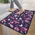 thumbnail image 4 of Pink Breast Cancer and Pioneer Flower Door Rugs,Washable Non Slip Door Mats Indoor,Decorative Door Mats,Entry Mat Indoor for Entrance,Bedroom,Kitchen,Bathroom,30"x17", 4 of 6