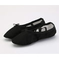 thumbnail image 4 of Missfiona Canvas Ballet Slippers Dance Shoes for Women Split Sole Practice Flat(8.5,Black), 4 of 7