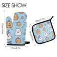 thumbnail image 2 of Yayeee Oven Mitts and Pot Holder Set of 2 Heat Resistant Kitchen Gloves Baking Hot Pad, Blue Halloween Ghosts, 2 of 5