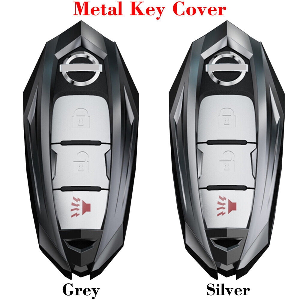 Key Fob Cover Compatible with Fit for Nissan Rogue Altima SR Armada SL Murano Maxima Pathfinder Titan Versa Sentra Infiniti Zinc Alloy Key Shell Case Keychain Case Holder Protector