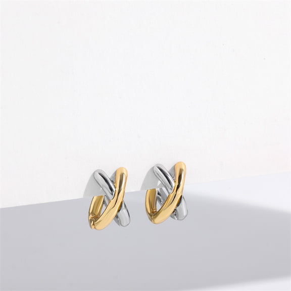 Vintage CC Design Stud Earrings for Women Korean Fashion X Cross Zircon Earring Engagement Jewelry Gifts Wholesale