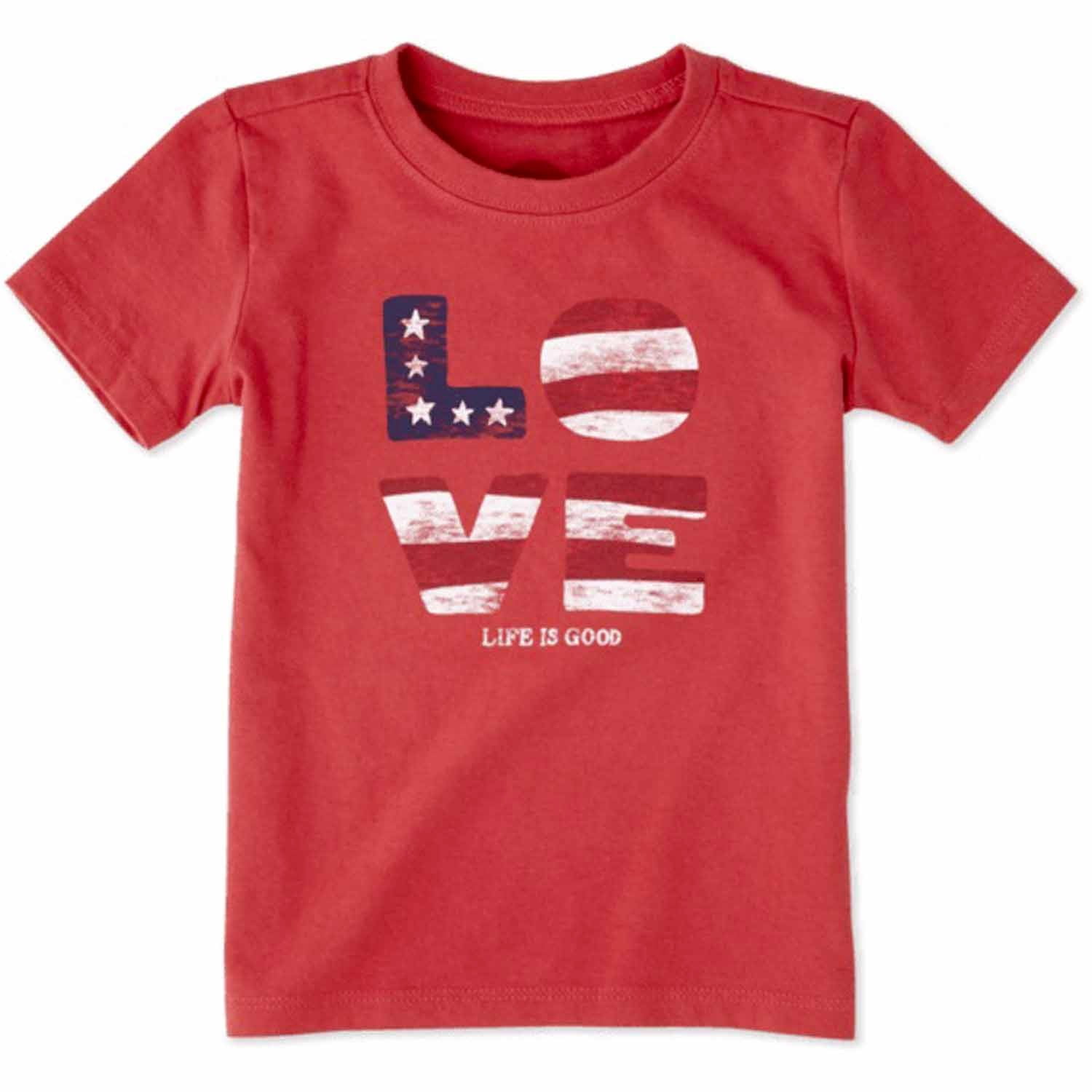 USA LIG Americana Red Toddlers Crusher Tee Life is Good