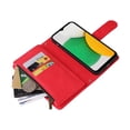 thumbnail image 4 of Case for Samsung Galaxy A03 Cover Zipper Pocket Wallet Case Magnetic Protective - Red, 4 of 5