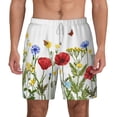 thumbnail image 2 of Picia Wild Herbs pattern Mens Swim Trunks with Compression Liner Stretch Beach Shorts Quick Dry with Zipper Pockets No-Chafing Board Shorts-3X-Large, 2 of 9