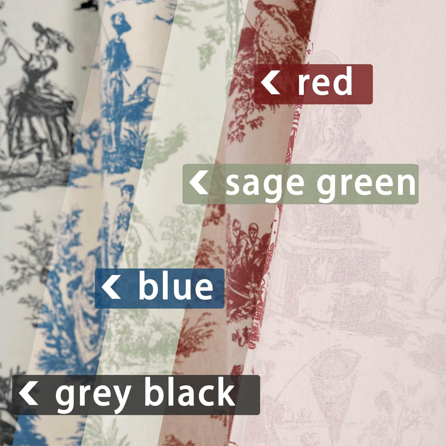 Sage Green Curtains 84 Inch Length for Living Room 2 Panels Set Spring Country Scenic Design Toile Floral Print Pattern Darkening Light Filtering Window Drapes for Bedroom Dining Room,84 Inches Long